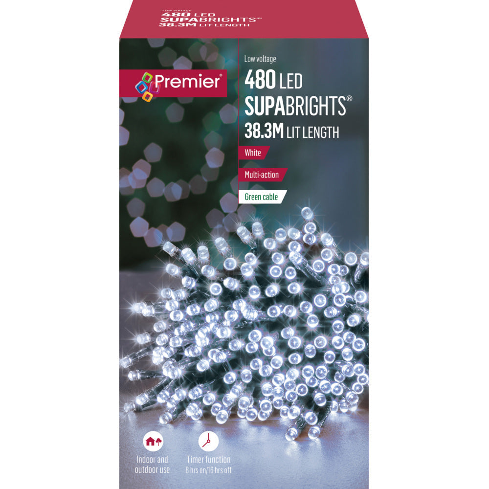 480 LED Multi-Action Supabrights with Timer- White