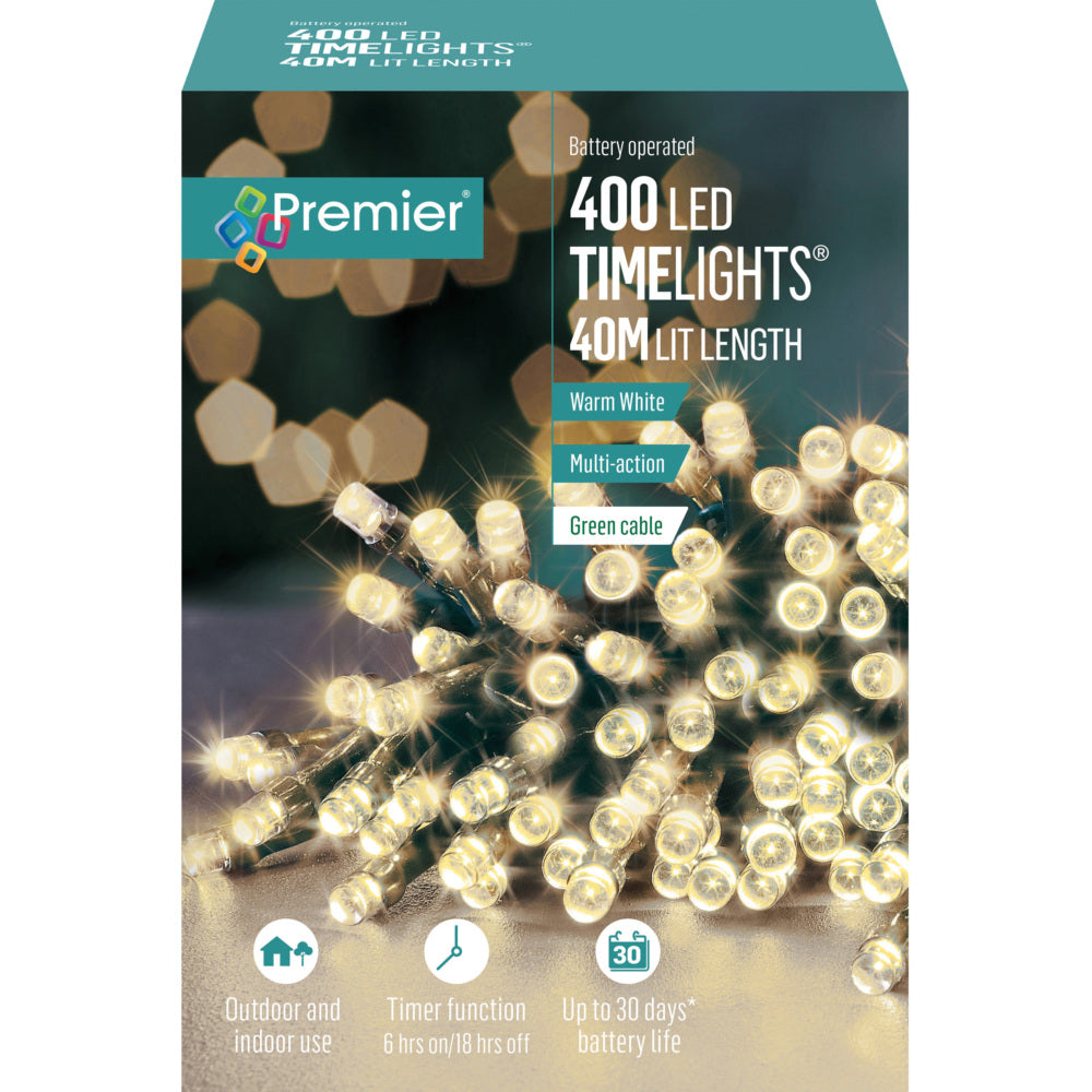 400 LED Battery Operated Timelights - Warm White
