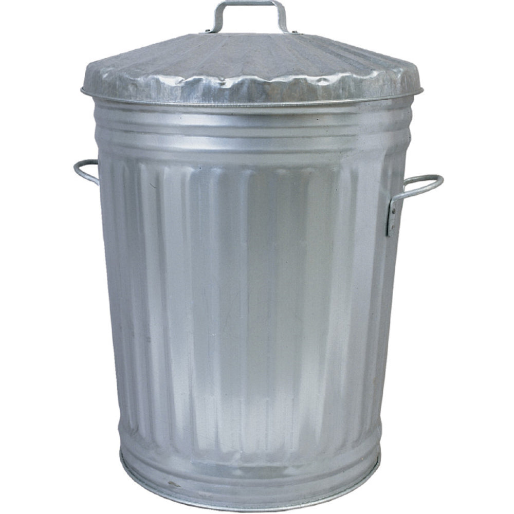 Galvanised Dustbin with Galvanised Lid - 85ltr