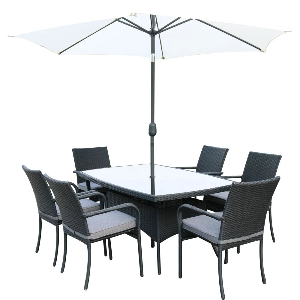 Sienna Rectangular Rattan 6 Seater Furniture Set